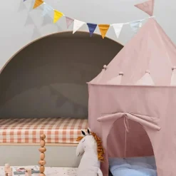 Tente en tissu recyclé Uni rose