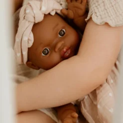 Tenue pour poupée robe Beige Petits Cœurs