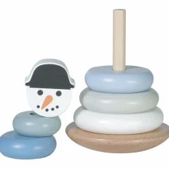 Tour à empiler en bois Bonhomme de neige