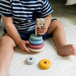 Tour à empiler en bois Ours