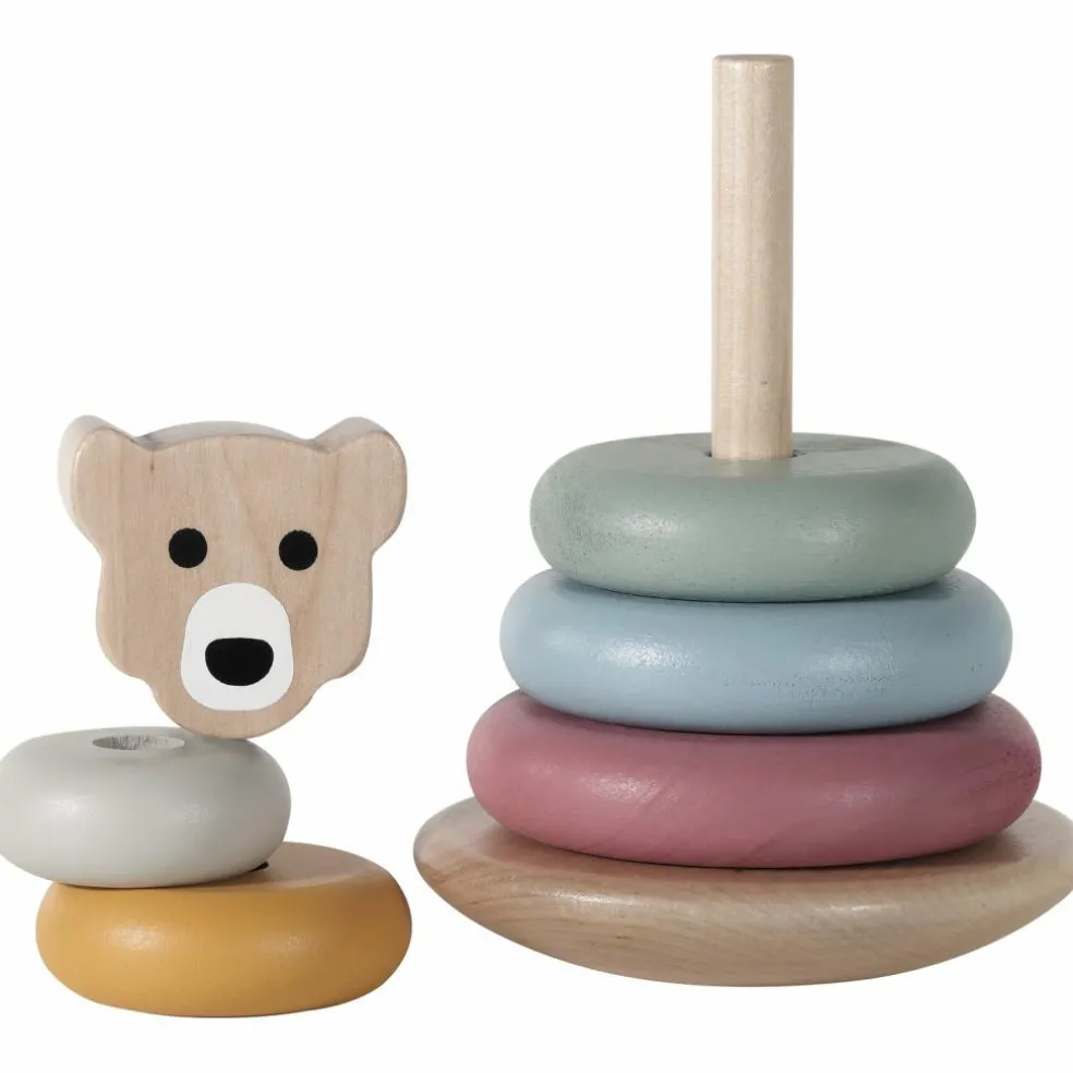 Tour à empiler en bois Ours