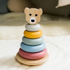Tour à empiler en bois Ours