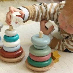 Tour à empiler en bois Père Noël