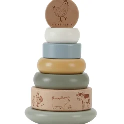 Tour d'anneaux à empiler en bois Little Farm