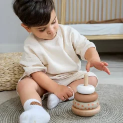 Tour d'anneaux empilables en bois Little Mateys
