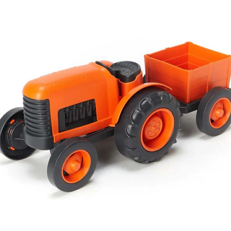 Tracteur orange et gris