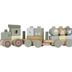 Train à blocs en bois tracteur Little Farm