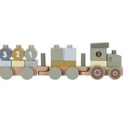 Train à blocs en bois tracteur Little Farm