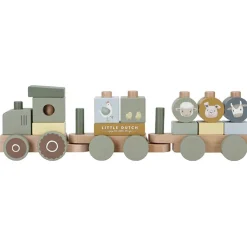 Train à blocs en bois tracteur Little Farm