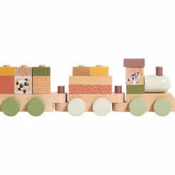 Train de construction en bois Boho Chic