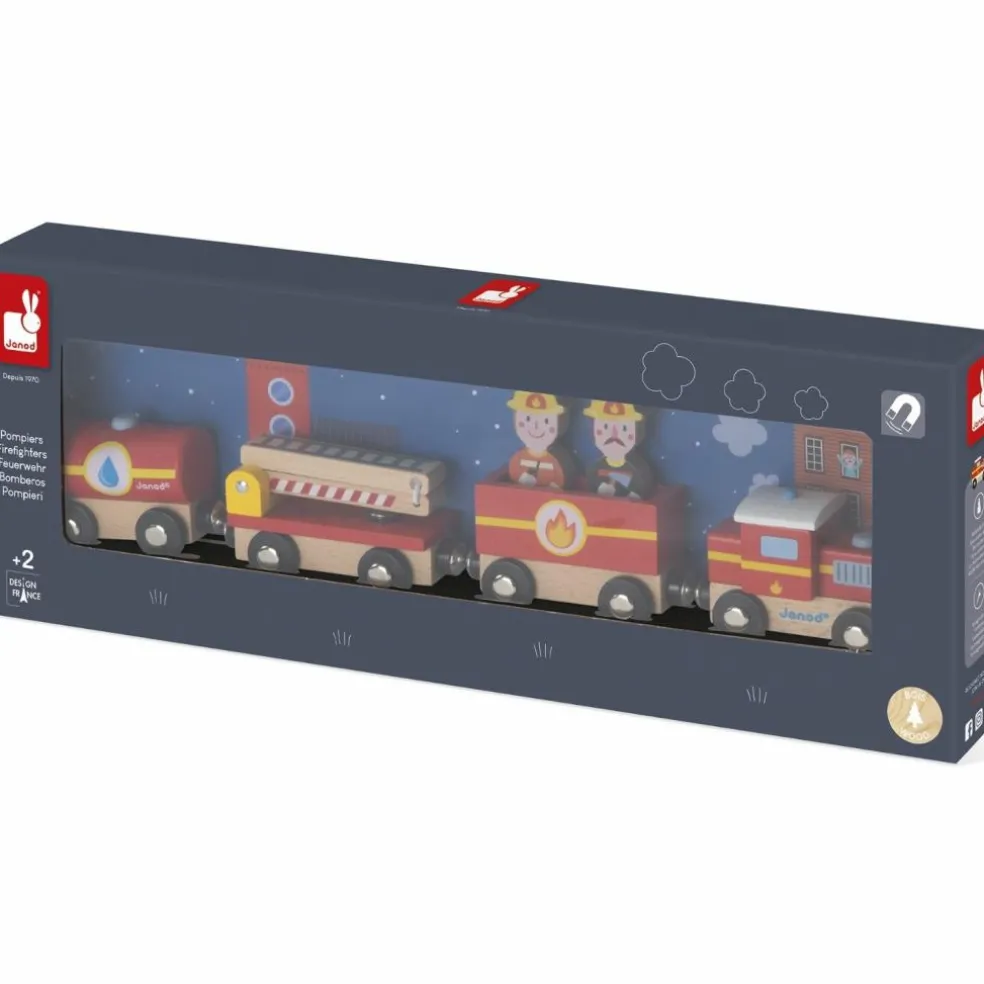 Train en bois Pompiers Story