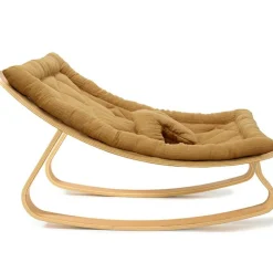 Transat à balancement en bois de hêtre Levo Camel