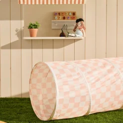 Tunnel de jeu Abricot à carreaux